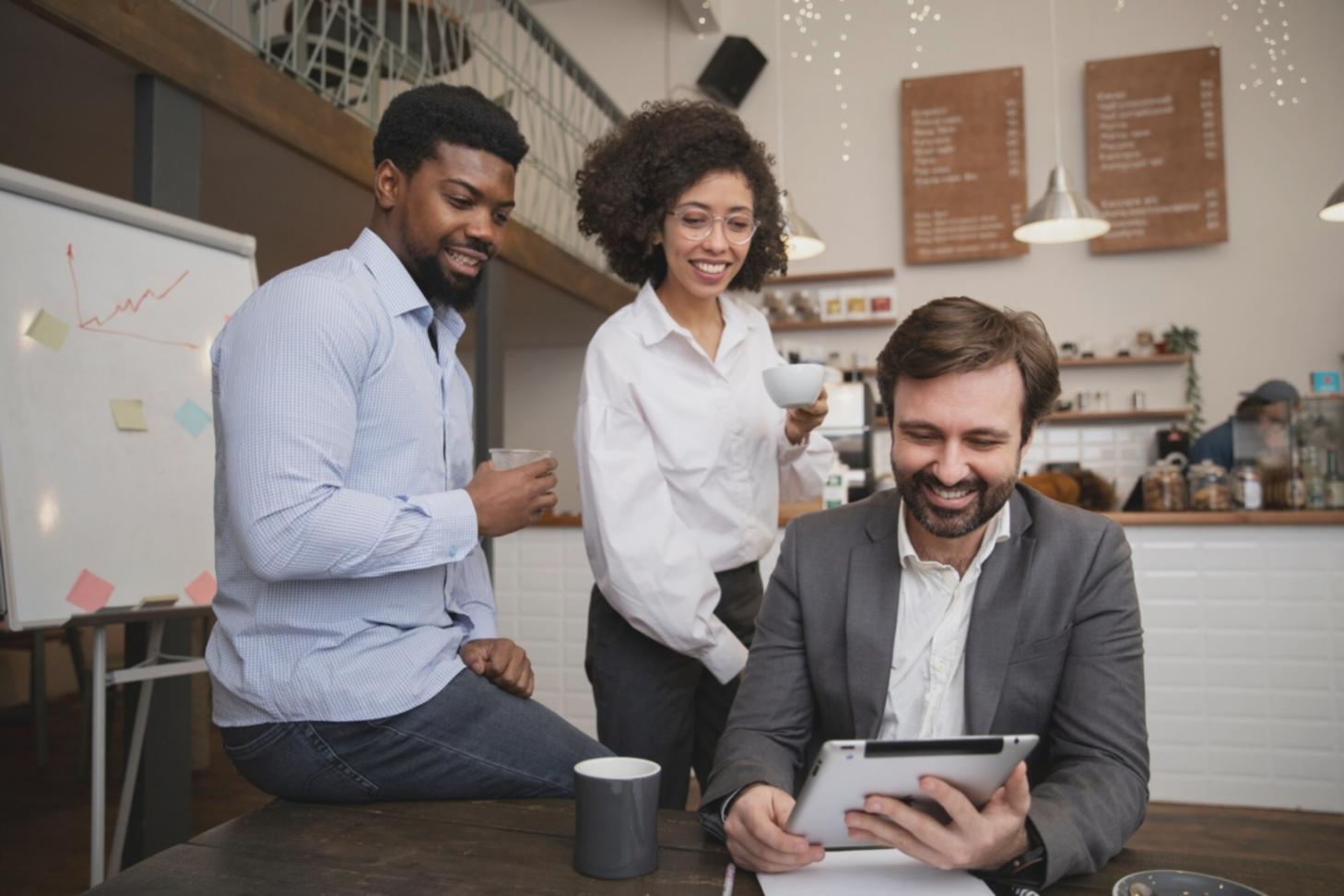 Financial analysis workspace with documents and calculator